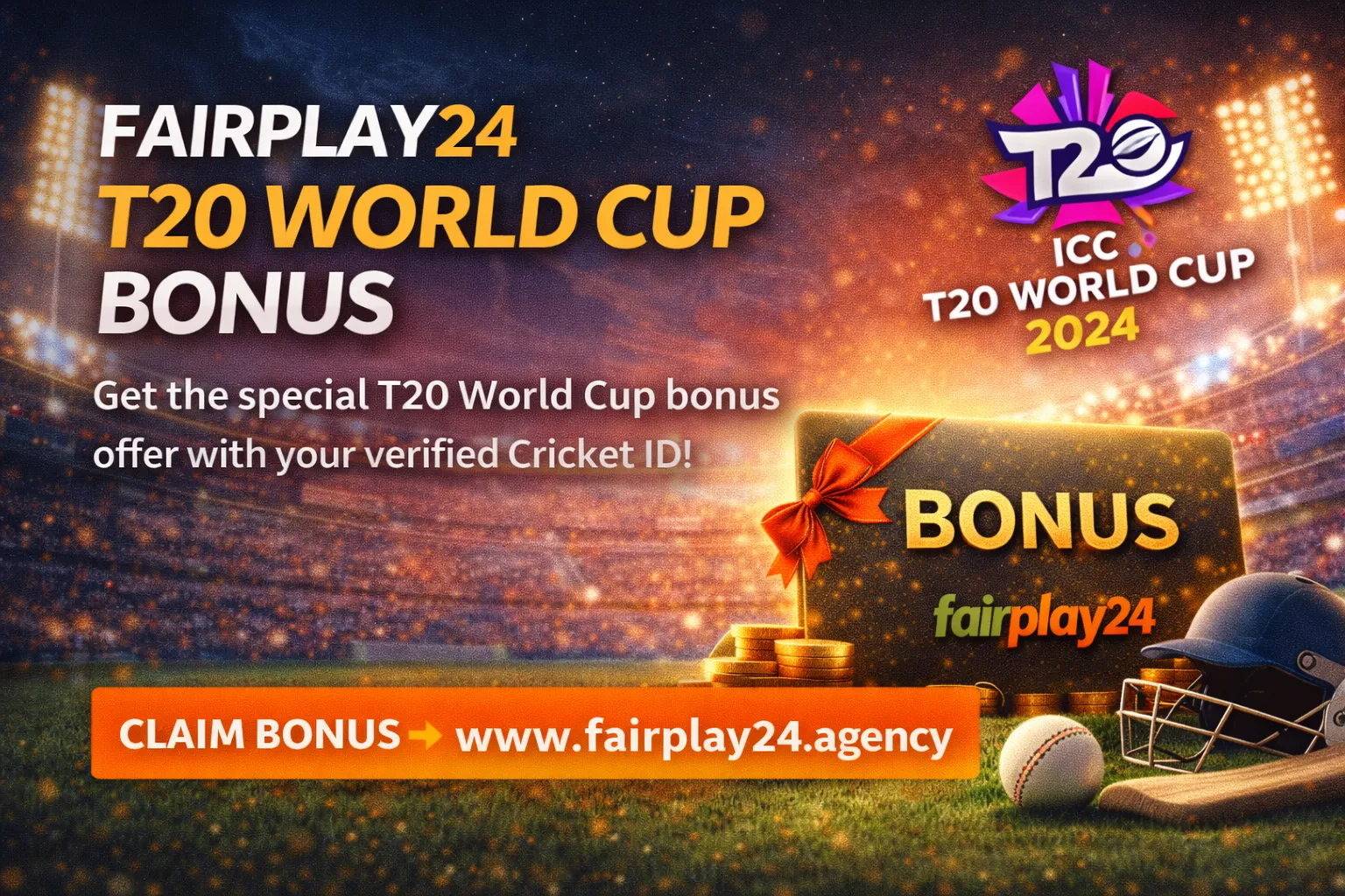 Fairplay24 T20 World Cup Bonus Cricket ID Offers & Login Rewards