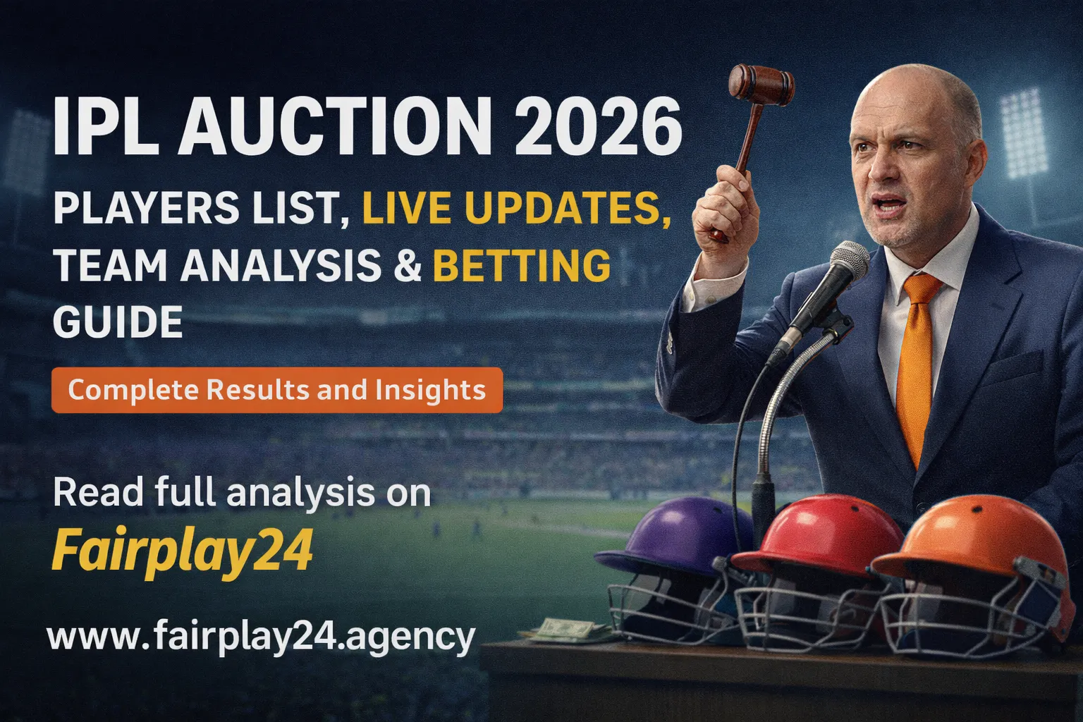 Read more about the article IPL Auction 2026: Players List, Live Updates, Team Analysis & Fairplay24 Betting Guide