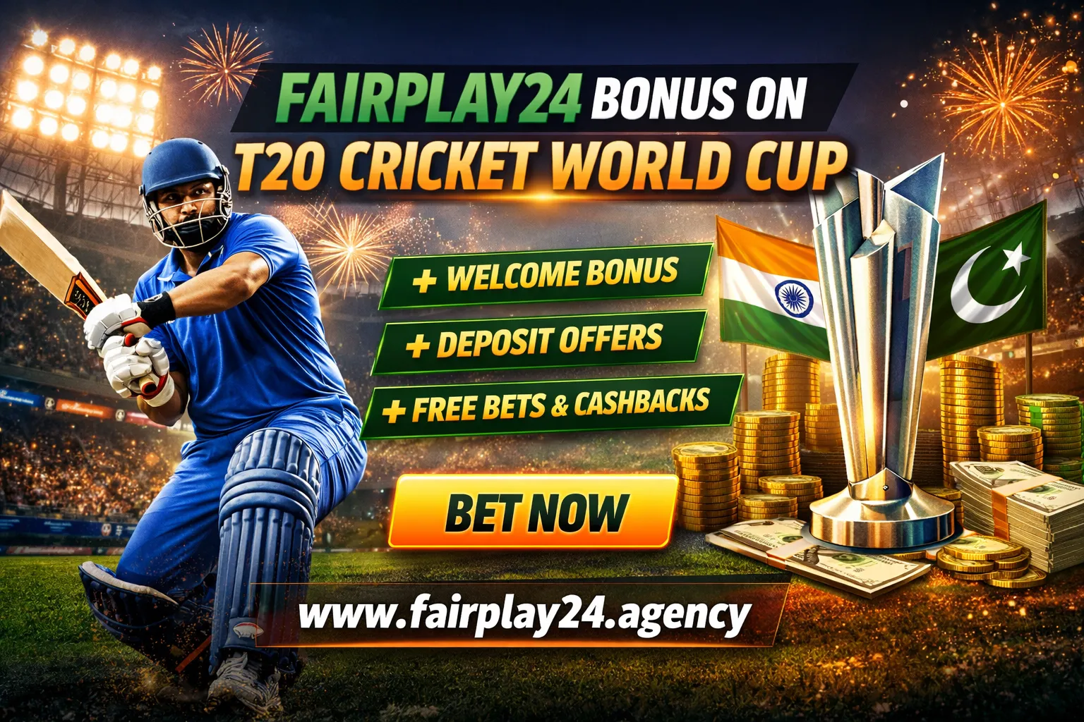 Fairplay24 Bonus on T20 Cricket World Cup Exclusive Cricket Betting Offers