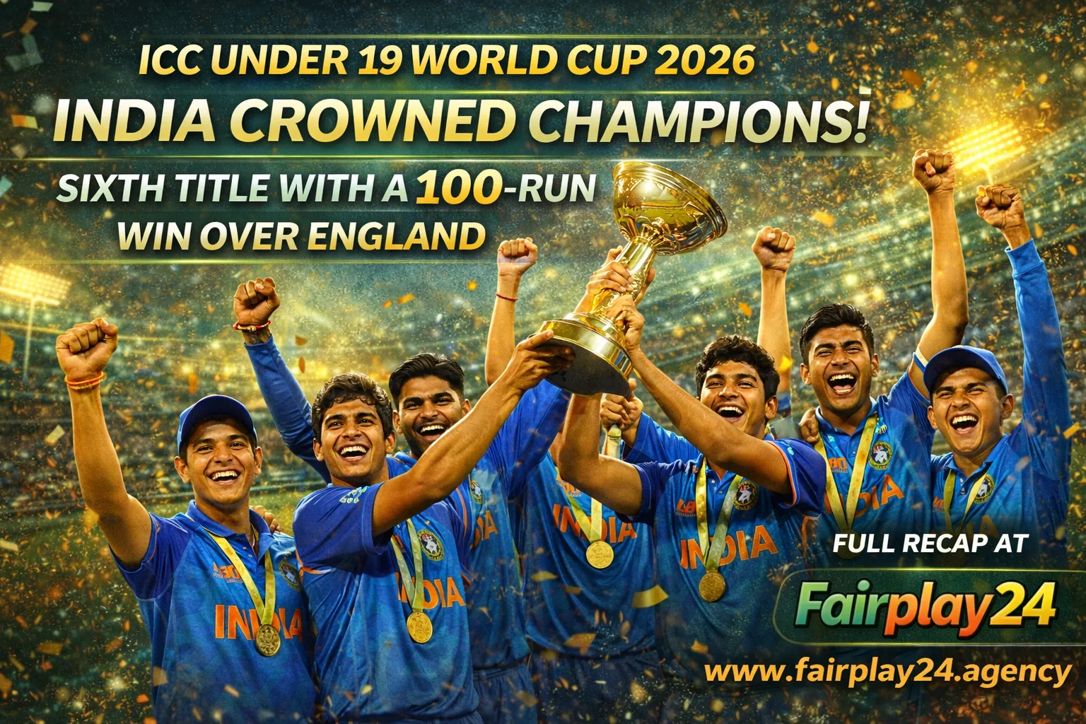 Read more about the article India Crowned ICC Under-19 World Cup 2026 Champions — A Historic Victory
