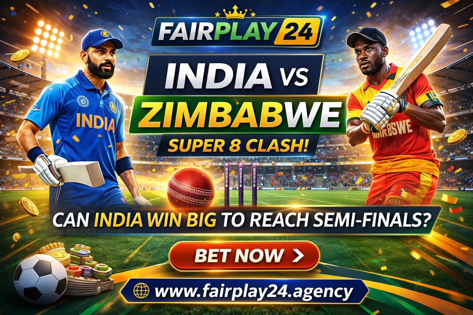 India vs Zimbabwe Super 8 Prediction – Big Win Chances Fairplay24