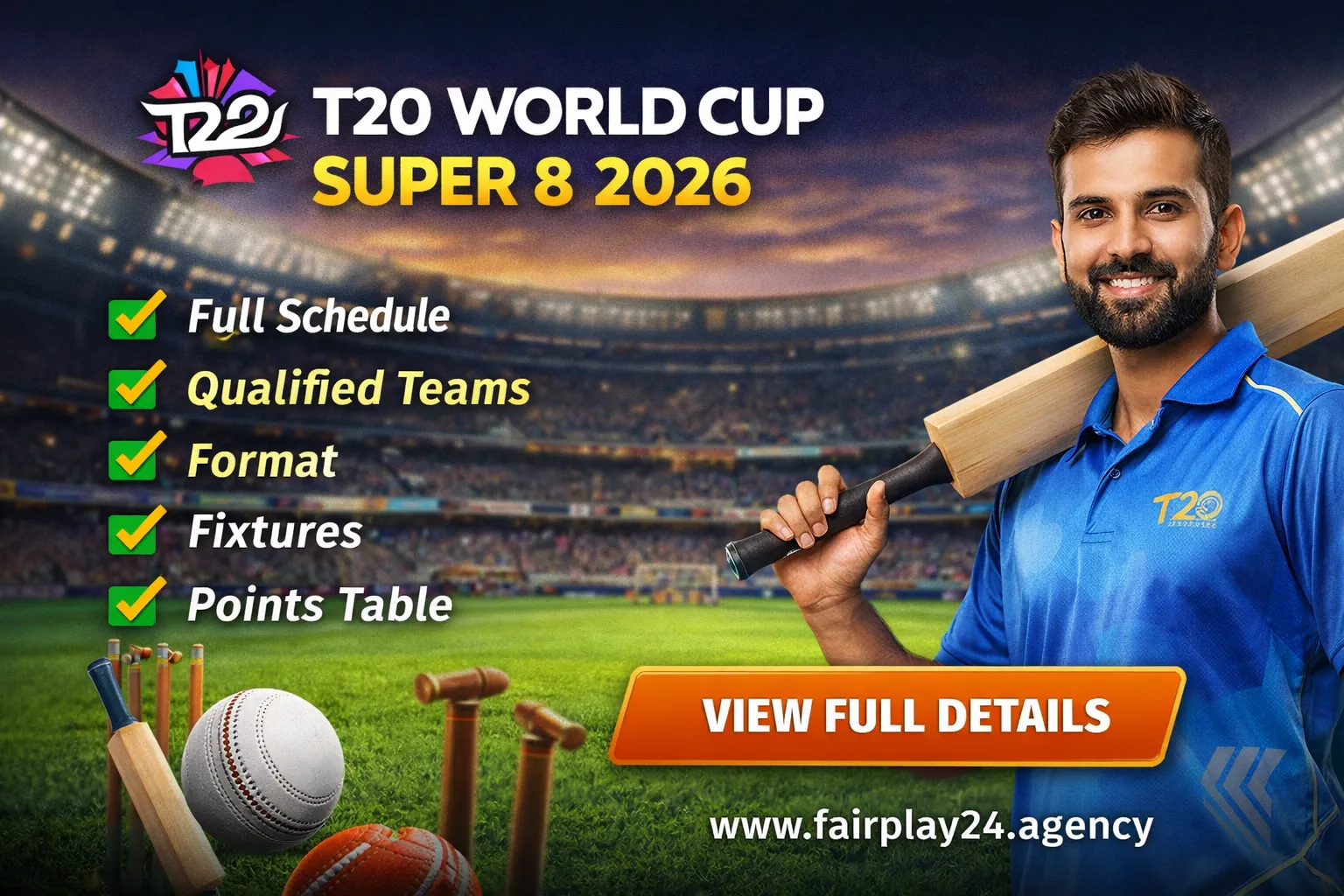T20 World Cup Super 8 2026 Schedule, Teams, Format & Points Table Guide