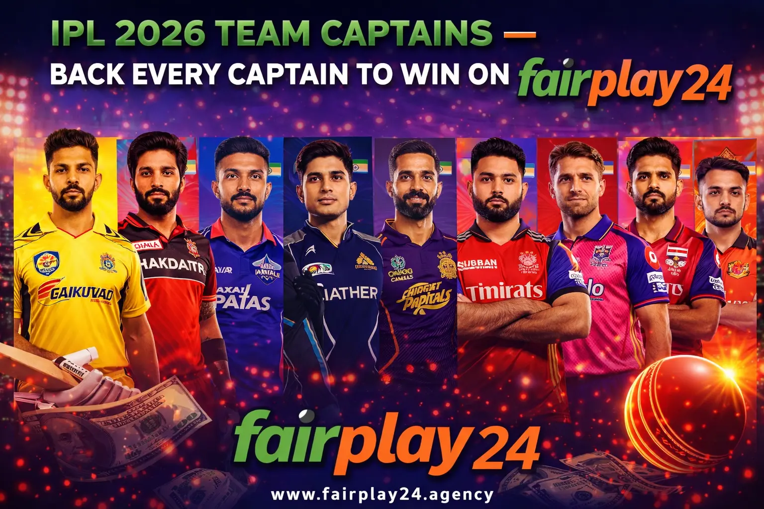 Read more about the article IPL 2026 Team Captains — Back Every Captain to Win on Fairplay24