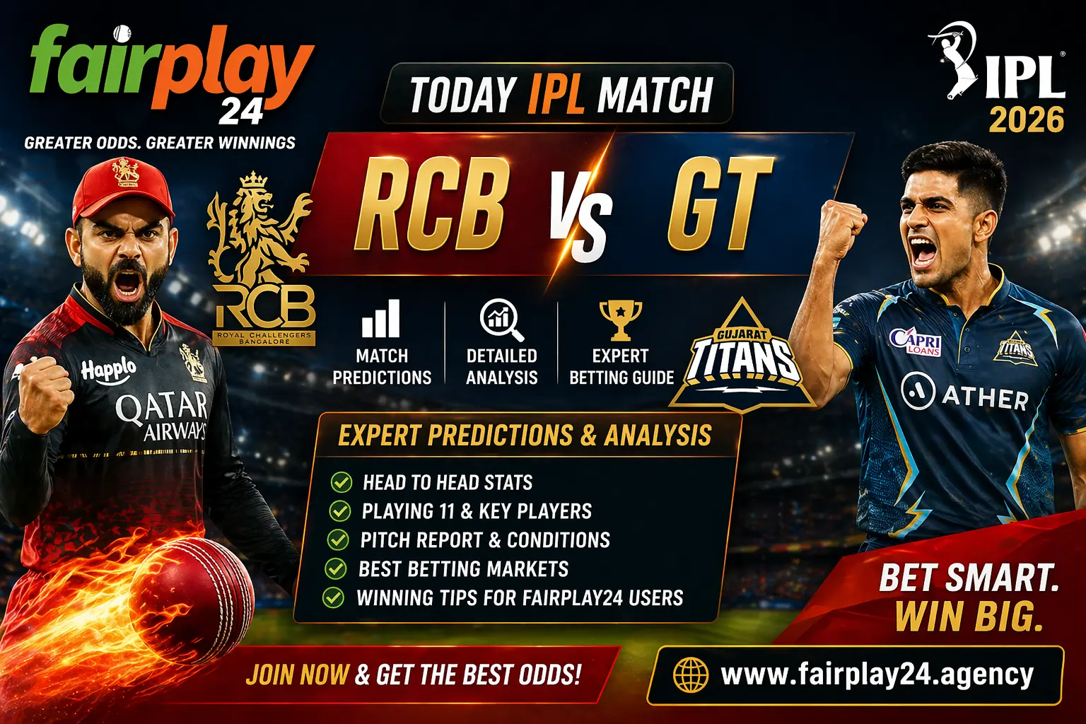 today IPL match RCB vs GT