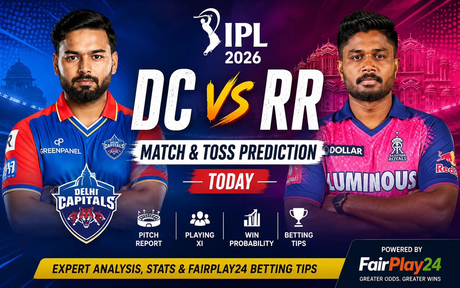 DC vs RR Match Prediction Today IPL 2026 Toss Prediction, Playing XI & Dream11 Tips
