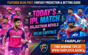 Dream11 Team Prediction Graphic for RR vs DC Match 43